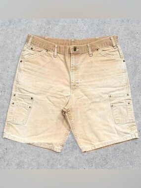 Vintage 80’s Big Smith Denim Khaki Carpenter Shorts Jorts